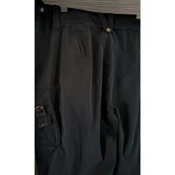 L-RL Lauren Active Cargo Pants Women's Size 16 Black Snap Closure & Pockets - Picture 8 of 16